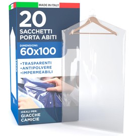 Sacchetto Porta Abiti Busta Copriabito da Guardaroba Plastica Impermeabile