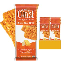 Just the Cheese Cheese Crisps | High Protein Baked Keto Snack | Made with 100% Real Cheese | Gluten Free | Low Carb Lifestyle | CHEESE & AGED CHEDDAR BLEND, 0.8 Ounces (Pack of 10)