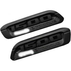 Pair Set 1500 Etorque Exterior Badges Emblems Hood Left Right Side Badge Compatible with fits 1500 68500543AA 68500544AA (Matte Black)