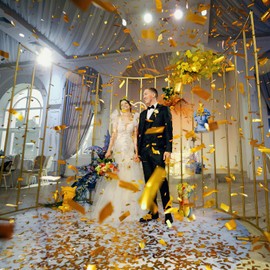 Hyran Confetti Cannon Gold *4, Party Popper, Confetti Cannon Wedding, Confetti Cannon XXL for Indoor and Outdoor Use