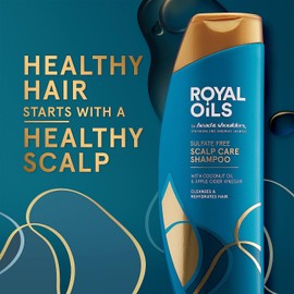 Head & Shoulders Head & Shoulders Royal Oils Moisturizing Shampoo, Anti Dandruff Treatment for Natural, Curly, and Coily Hair, with Coconut Oil and Apple Cider Vinegar, Sulfate, Paraben & Dye-Free, 12.8 Fl Oz