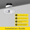 CXWV 3 Inch LED Recessed Downlight, 5W COB Ceiling Light