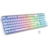 GEEZER Computer Backlit Keyboard White Crystal - Full-Size Bluetooth Wireless