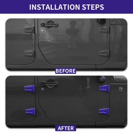 Hoolcar Door Hinge Trim Cover ABS Exterior Accessories for 2007-2017 Jeep Wrangler JK JKU Sport Rubicon Sahara X 2-Door & 4-Door, Purple, 8PCs