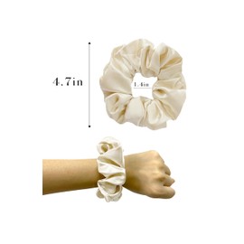 Mist Azur Hair Ties Silk Scrunchies for Women Girls 8 Pack Satin Elastic Tie Scrunchie No Damage Ponytail Holders Hair Bands (8-4D)