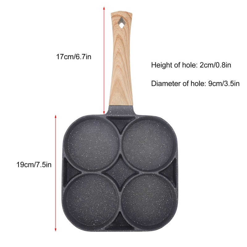 4 Hole Frying Pan Non Stick Heat Resisting Omelet Pan