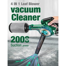 K I M O. Cordless Leaf Blower & Vacuum w/2 X 2.0 Battery & Charger, 2-in-1 20V Leaf Blower Cordless,150CFM Lightweight Mini Cordless Leaf Vacuum, Handheld Electric Blowers for Lawn Care/Dust/Pet Hair