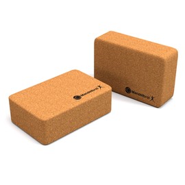 Mandelbrot X Yoga Block | 2-Pack Cork Blocks Eco Friendly, Sustainable, Slim Design for Yoga, Pilates, Strength, Balance, and Flexibility - 3 in x 6 in x 9