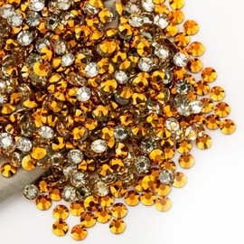 Gold Rhinestones Bulk, 5000PCS Flat Back Round Jelly AB Rhinestones Non-Hotfix Crystal Gems Wholesale for Crafts Makeup Nails Face Tumblers Clothes Shoes Handmade Decoration 5mm