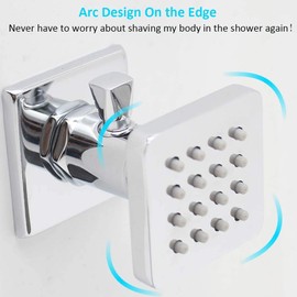 Backnets (Upgrade) Solid Brass Shower Body Spray Massage Nozzle Wall Jets, Flow Can Be Controlled, Showerhead Can Swivel (4PCS, Polished Chrome)