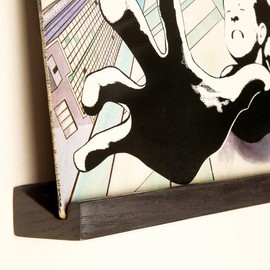 KAIU Vinyl Record Stand LP Record Stand Holder Wall Mount Display Shelf Storage Vinyl Decorative Easy Installation Elegant Solid Oak Black