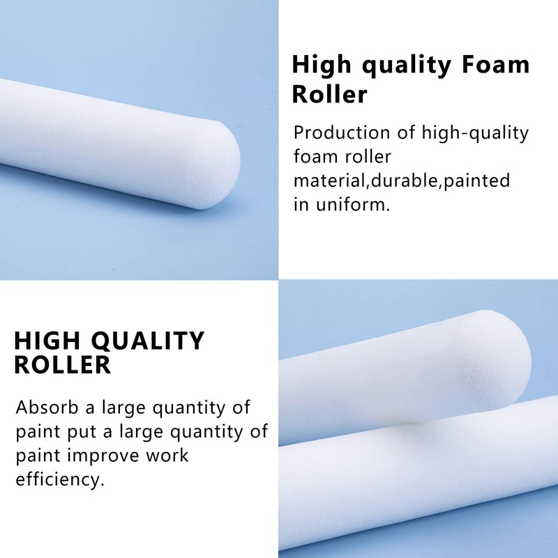 Mister Rui Foam Paint Roller Cover, 6 Inch Sponge Paint