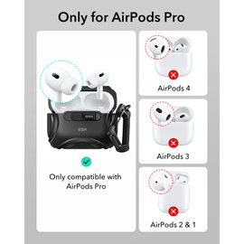 ESR for AirPods Pro Case (2023/2022/2019, 2nd/1st Gen), Compatible with AirPods Pro 2nd Generation (USB-C/Lightning Cable), Effortless MagSafe, Drop-Proof Lock, Easy Open, Cyber Series, Black