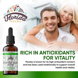 FLORIDA HERBS Parsley Leaf Tincture Alcohol-Free Extract, Organic Parsley (Petroselinum crispum) Dried Leaf - Non-GMO in Cold-Pressed Organic Vegetable Glycerin - 2 Oz