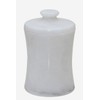 Decorative White Marble Canister, Stone Container Jar with Lid -