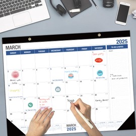 Lateefah Large Desk Calendar 2025-2026, 18 Month Calendar Jan 2025 - Jun 2026, 22" x 17" Desktop Pad Calendar for Office, Home