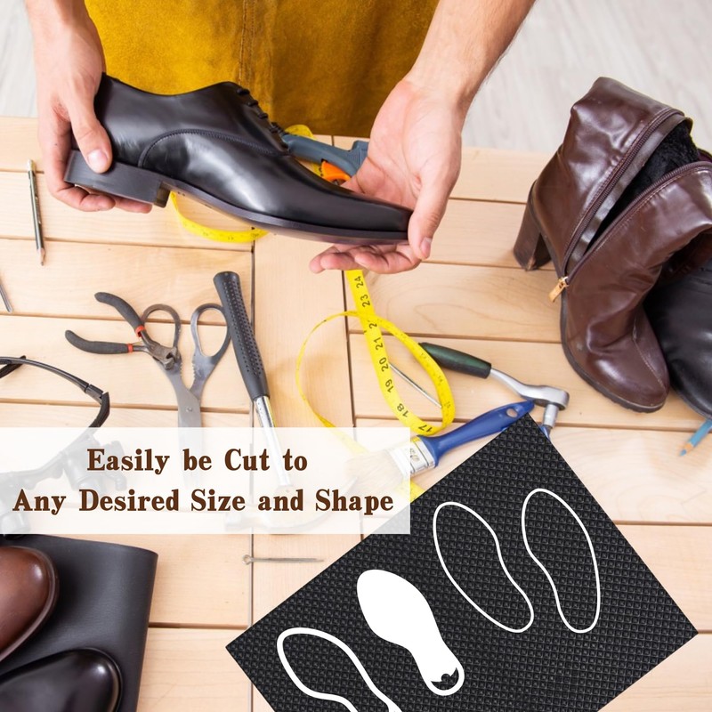 Shoe Rubber Sole Sheet, 1.2MM Thick Shoe Sole Repair Rubber,