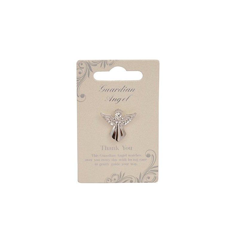 Thank You Guardian Angel Silver Coloured Angel Pin With Gem