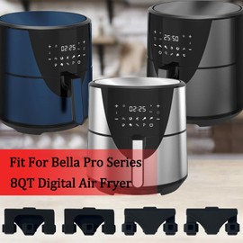 HEISENLIN Air Fryer Silicone Rubber Bumpers for Round Bella Pro Series 8QT Air Fryer Crisper Plate, 4PCS Upgraded Air Fryer Rubber Tabs Pads Pieces Tips Stoppers Spacers Attachment for Bella Air Fryer