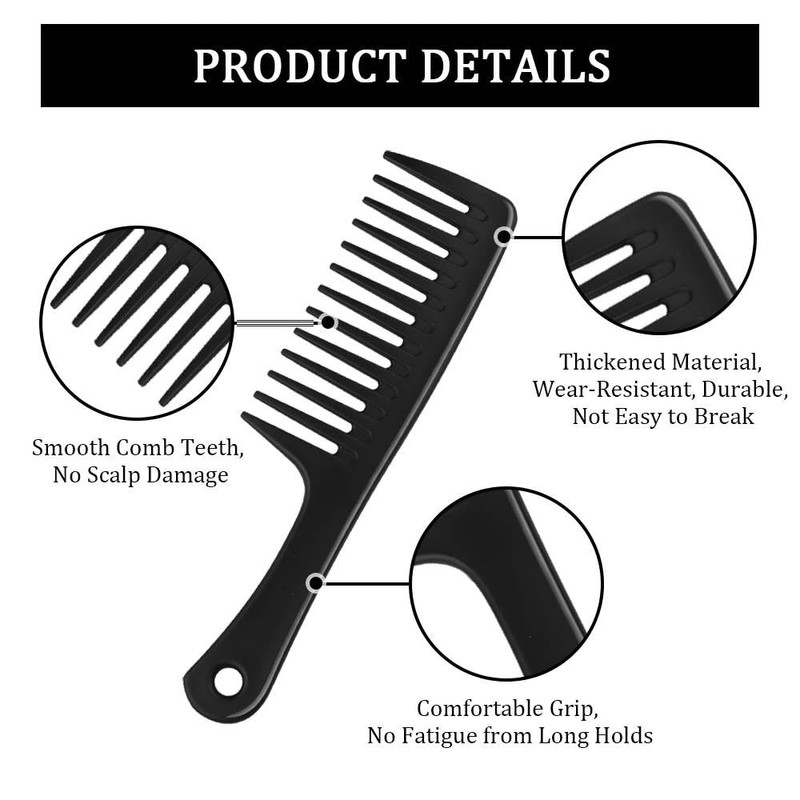 Henyall Wide Tooth Comb, Hairdressing Combs-Smooth, Sturdy, and Anti-Static,Curl Comb