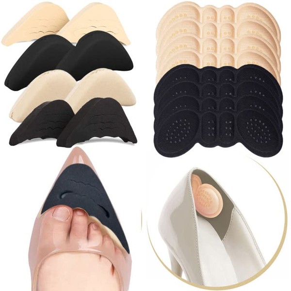 Crazy Bean 4 Pairs of Heel Pads, 4 Pairs of Shoe Fillers, Shoe Insoles for Too Large Shoe Heel Protection for Shoes, Pain Insoles Prevention