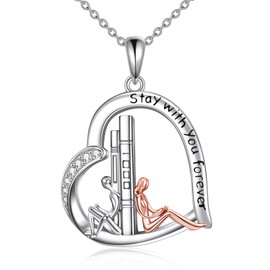 Graduation Gifts for Her Reading Necklace Sterling Silver Tree of Life Reading Jewelry for Book Lovers Librarian Bookworm (couple)