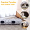 LUCKITTY Geometric Straight Cat Tunnel with Plush Inside,Cats Toys Collapsible
