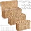 Marsui 3 Pcs Cable Management Box Synthetic Rattan Cord Organizer