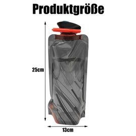 Partyzeit Foldable Water Bottle, 700 ml, Foldable Water Bottle, Running Bottle, Soft Flask Drinking Bag, Reusable Festival Drinking Bottle for Hiking, Adventure, Travel (Pack of 2)