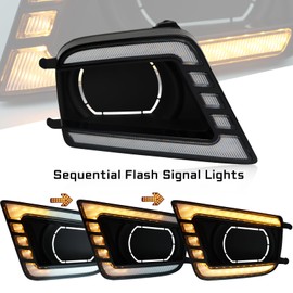 GEEGEETOP Switchback White/Amber LED Front fog light Daytime Running Lamp Amber Sequential Turn Signal light Feature Compatible with Toyota Tacoma 2012-2015 Replacement Bumper Kit