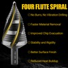 KAKILFOB Four Spiral Flute Step Drill Bit, HSS Step Drill
