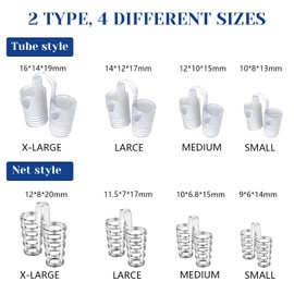 8er Sets Schnarchstopper, Anti Schnarch Nasenspreizer, Anti Snoring zur Besser Schlafen, gegen Schnarchen, Verbesserung der Atmung, 4 Größen