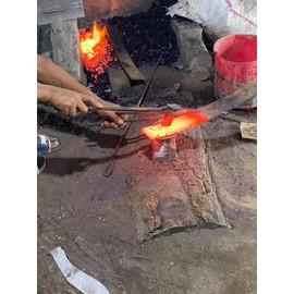 Gorkha Kukri Knife With Leather Cover – Full Tang Cold Carbon Stainless Steel Blade, 17 IN Tactical Machete (Horn Handle) – Includes 2 Small Knives – Perfect for Outdoor, Hiking, Survival & Adventure