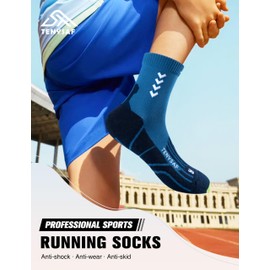 TENYSAF Compression Crew Running Socks: Athletic Socks for Men Women with Cushion,3 Pairs Work Hiking Basketball Sport Socks