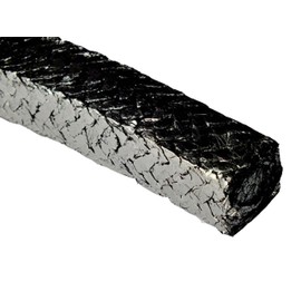 Sterling Seal & Supply, SSS1100TCP.125x3-D 1100TCP-D Expanded Flexible Graphite Braided Packing, 3' Cut Length, Graphite, 0.125" Cross Section, Black