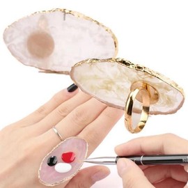 Makeup Nail Art Mixing Mini Palette Finger Ring Palette (10829914A) / 메이크업 네일아트 믹싱 미니 파레트 손가락 링팔레트 (10829914A)
