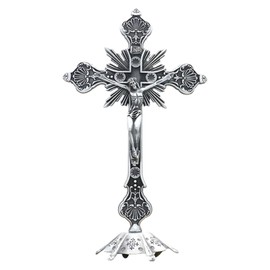 F Fityle Jesus Crucifix Table Cross Figurine Jesus on The Cross Statue, Sculpture Crucifix with Stand Standing Crucifix for Home Decor, Table, Altar,
