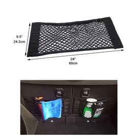 Universal Mesh Cargo Net Storage Net Wall Sticker Organizer Pouch Bag Storage Mesh Net for Car Trunk Storage Add On Organizers for Car Truck (24" x 9.5"（2 Packs)