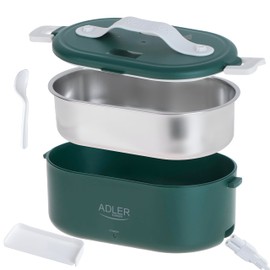 Adler Europe AD 4505 Elektrische Lunchbox Lebensmittelbehälter Fassungsvermögen: 0,8 Liter Erwärmt und Hält Mahlzeiten bis zu 70 °C Warm Nennleistung: 45–55 W 220–240 V ~ 50/60 Hz (Grün)