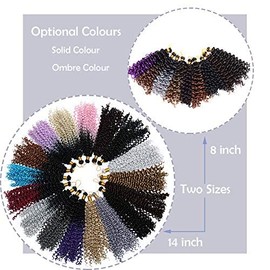 14inch Braiding Hair Marlybob Crochet Hair Twist Braids Hairpiece Synthetic Afro Weave Hair Extensions - Brown(water wave)