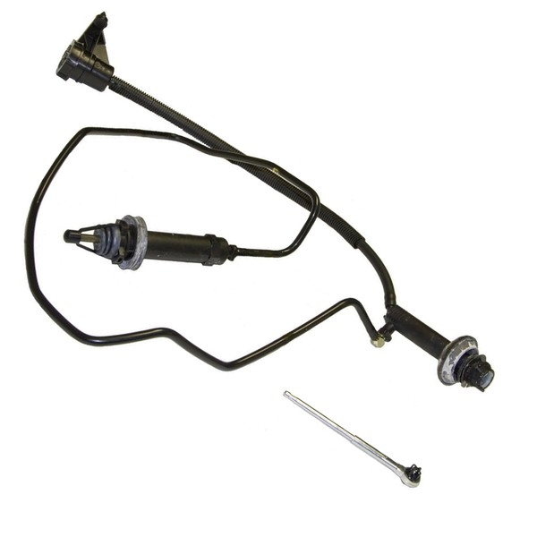 Prefilled Master And Slave Cylinder With Line compatible with F250-F550 Superdut Lariat Xl King Ranch Xlt Base 1999-2003 7.3L V8 Diesel Ohv Turbocharged (Direct//Pre-Bled Clutch System; Turbo)
