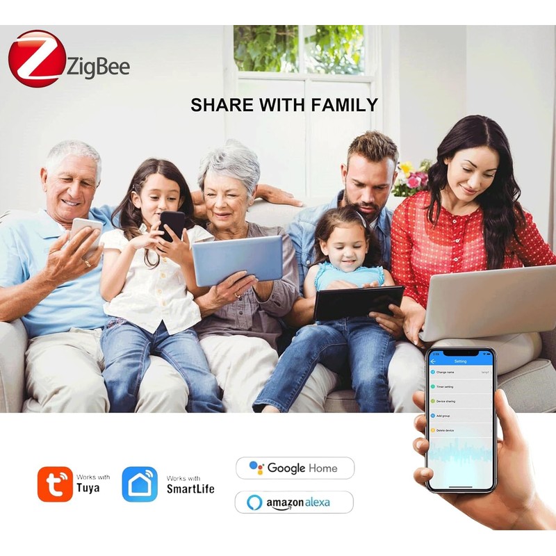 ZigBee Smart Light Switch 2Pack, Work with Alexa Google Home,