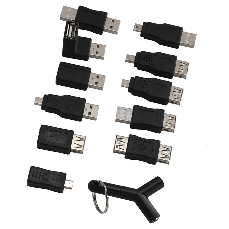 12Pcs USB2.0 Adapter 3.5mm 2 in 1 Audio Adapter Converter