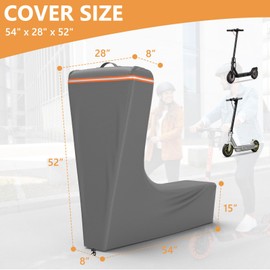 NYFITY Electric Scooter Cover,All Season Universal Scooter Cover for 300W to 2000W Electric Scooters,Outdoor Waterproof and Dustproof Scooter Covers,54X28X52,Gray
