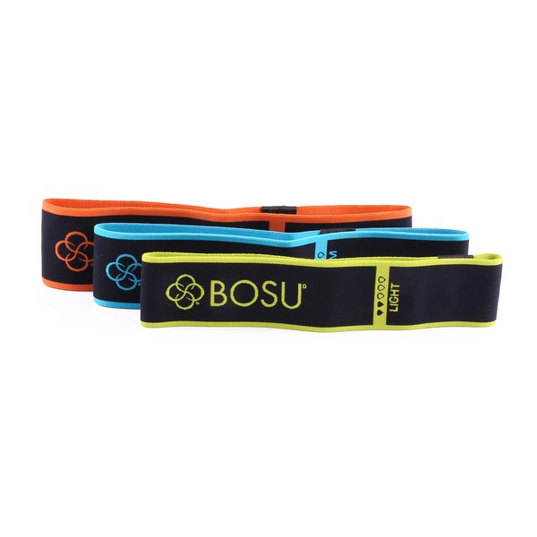 Bosu Fabric Resistance Bands (Pack of 3), Multi-Colour (72-6920)