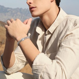 VNOX Son Dad Gifts Men's Bracelet: Stainless Steel Bracelets for Men in Silver Compass Bracelet Gifts for Boyfriend Dad Graduation Gift for Son