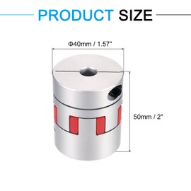 sourcing map Aluminum Shaft Coupling Shaft Coupler 9mm to 18mm Flexible Spider Coupling L50mm x D40mm Coupler Jaw Spider Shaft Joint Connector for 3D Printers DIY CNC Router Milling Machine