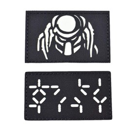 JFFCESTORE Parches tácticos para juegos de películas de extraterrestres que brillan en la oscuridad (2 unidades)