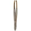 3 Claveles 12240 Tweezers Straight Tip Gold 8 cm