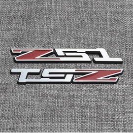 2Pcs Z51 Emblems Car Badge 3D Nameplate Letter Compatible with C5 C6 C7 Corvette (Chrome Red)